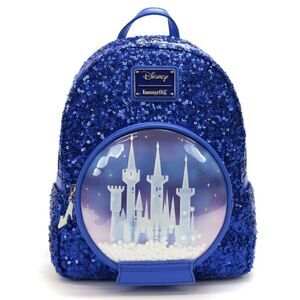Loungefly Disney Cinderella Castle Snow Globe Sequin Mini Backpack